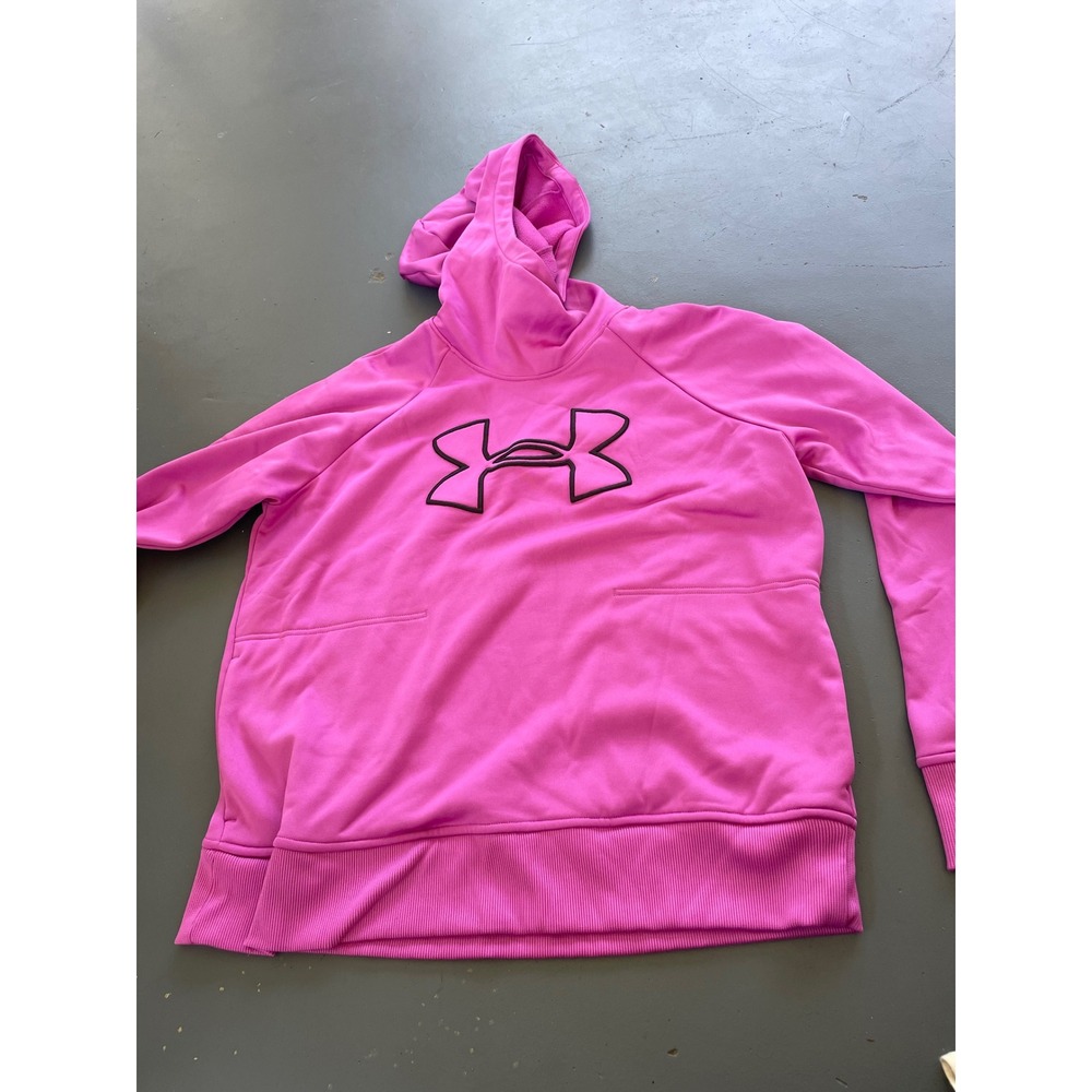 Under Armour ColdGear Pink Hoodie Loose Fit Logo Sweatshirt XL